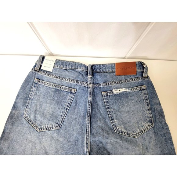 Lucky Brand High Rise Destroyed Denim Bermuda Shorts NWT - Picture 6 of 8